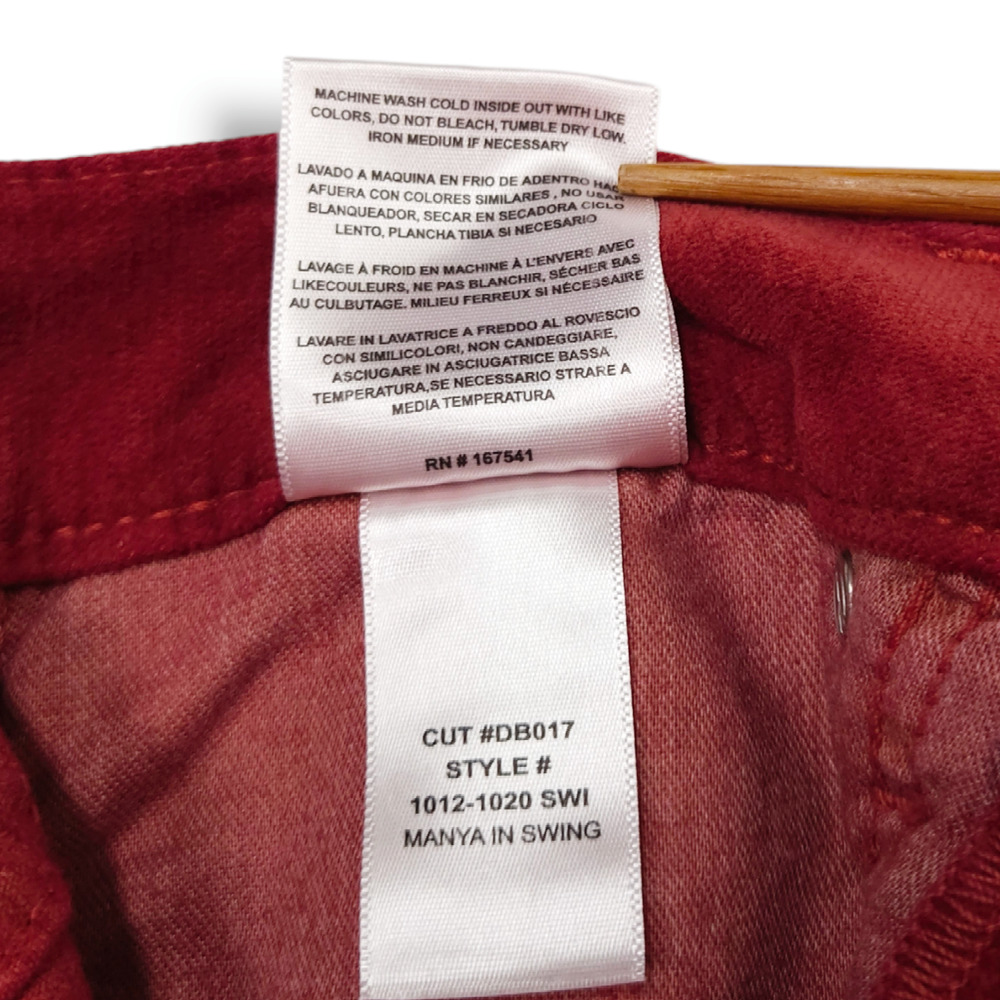 NWT Daily‎ Blue Manya Organic Cotton Velveteen Denim Jeans Sz. 25 Swing [Ruby] - Picture 9 of 11